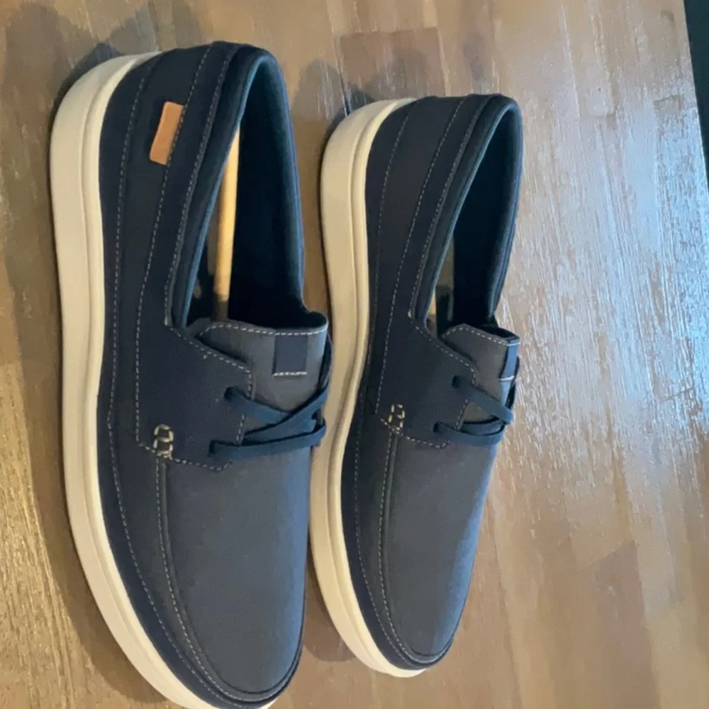 Clarks Blue and White Boat Shoes Casual Comfort